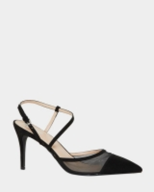 Aysemmetric Strap Mesh Heel Shoe