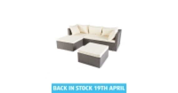 Cream Rattan Effect Corner Sofa