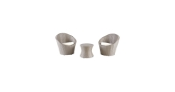 Grey/Cream Egg Rattan Bistro Set
