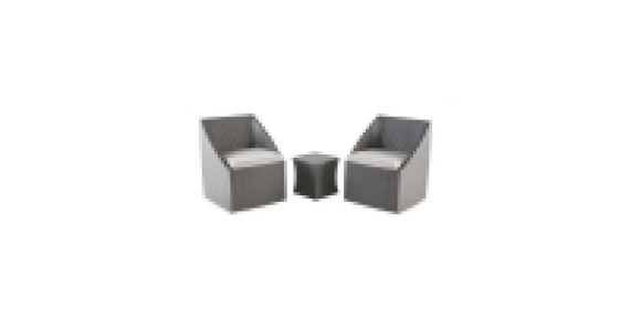 Anthracite Cube Rattan Bistro Set