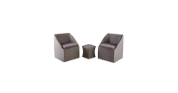 Grey Cube Rattan Bistro Set