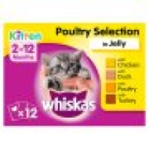 Tesco  Whiskas 2-12 Month Poultry In Jelly K