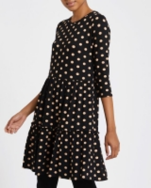 Long-Sleeved Spot Dress
