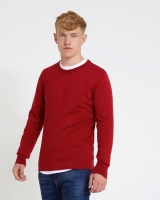 Dunnes Stores  Paul Galvin Red Crew-Neck Knit Jumper With Stretch