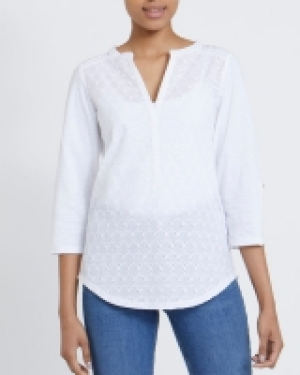 Dunnes Stores  Broderie Grandad Top