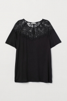 HM   Jersey top with a lace yoke