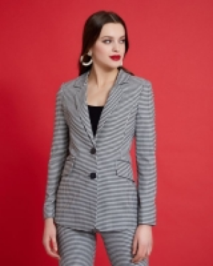 Savida Houndstooth Pattern Blazer