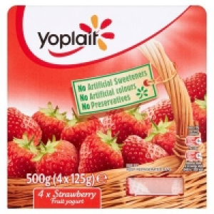 YOPLAIT FRUIT YOGURT STRAWBERRY 4 PACK 500G