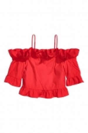 HM  Cropped flounced top