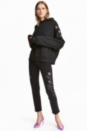 HM  Decorated Slim Regular Jeans