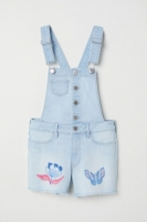 HM  Embroidered dungaree shorts