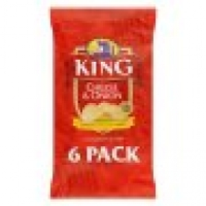 Tesco  King Cheese & Onion Crisps 6 X 25G