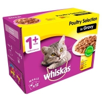 Centra  Whiskas Pouch 1+ Poultry Selection In Gravy 12 Pack 1.2kg