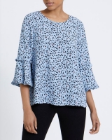 Dunnes Stores  Leopard Ruffle Blouse