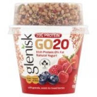 EuroSpar Glenisk GO20 Irish Protein 0% Fat Natural Yogurt with Granola, Seeds