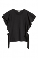 HM  Jersey flounce-sleeved top