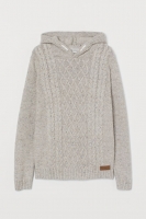HM  Cable-knit hooded jumper