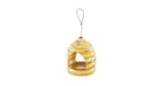 Yellow Beehive Ceramic Bird Feeder