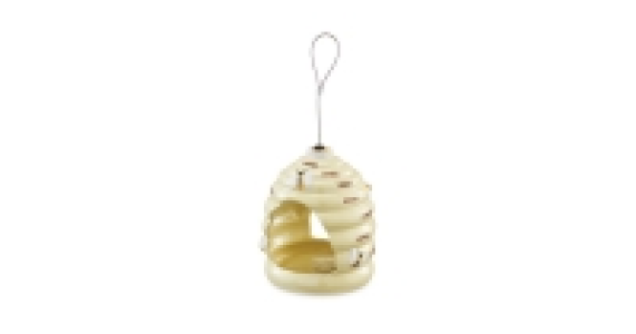 Cream Beehive Ceramic Bird Feeder