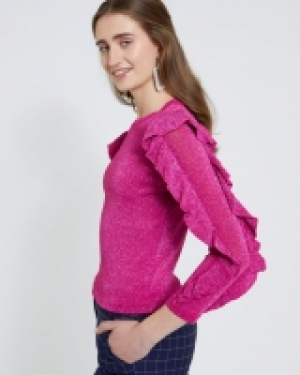 Dunnes Stores  Savida Lurex Ruffle Jumper