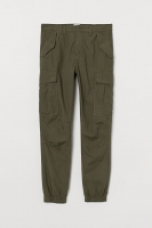 HM  Cotton poplin cargo joggers