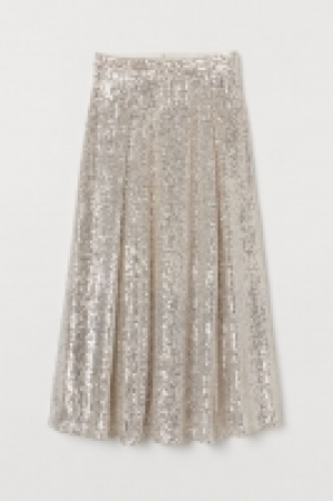 HM  Calf-length sequined skirt