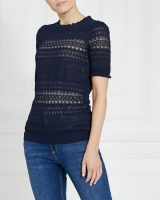 Dunnes Stores  Gallery Short Sleeve Pointelle Top