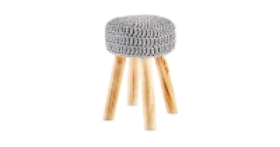 Grey Knitted Stool