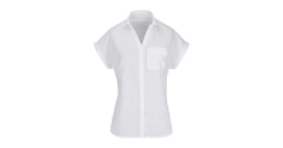 Aldi  White Ladies Linen Blend Blouse