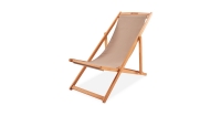 Aldi  Taupe Wooden Deck Chair