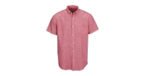 Red Mens Linen Blend Shirt