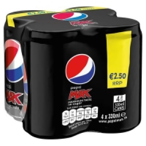 Pepsi Max Can Pack 4 x 330ml 2.50 €