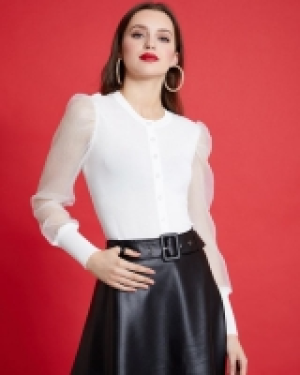 Savida Tulle Sleeve Cardigan