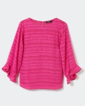Dunnes Stores  Textured Ruffle Sleeve Top