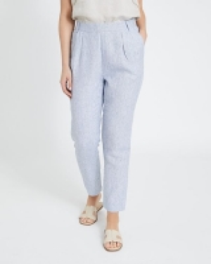 Dunnes Stores  Paul Costelloe Living Studio Stripe Linen Side Zip Trousers