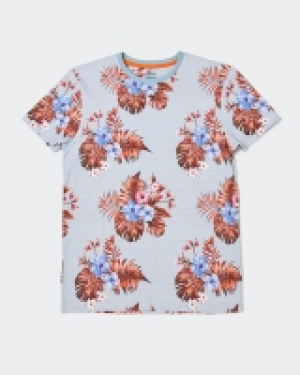 Dunnes Stores  Slim Fit Short-Sleeved Floral T-Shirt