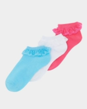 Lace Trim Trainer Liners - Pack Of 3