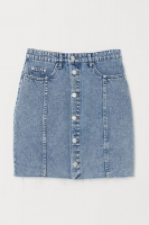 HM  Button-front denim skirt