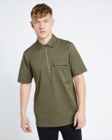 Dunnes Stores  Paul Galvin Short-Sleeved Zip Pocket Shirt
