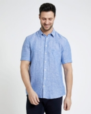 Dunnes Stores  Paul Costelloe Living Regular Fit Light Blue Short-Sleeved L