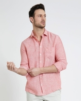 Dunnes Stores  Paul Costelloe Living Regular Fit Coral Long-Sleeved Linen S