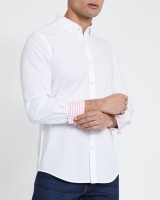 Dunnes Stores  Long-Sleeved Slim Fit Cotton Slub Shirt