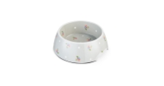 Large Grey Floral Pet Bowl