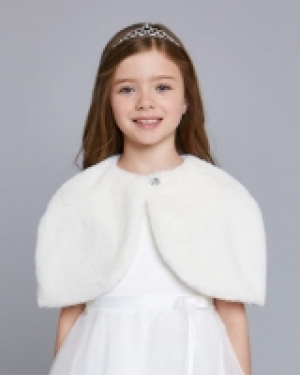 Dunnes Stores  Paul Costelloe Living Ivory Faux Fur Shrug