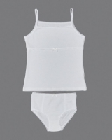 Dunnes Stores  Paul Costelloe Living Ivory Spot Vest And Brief Set (5-10 ye