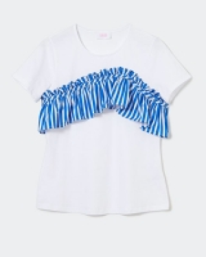 Dunnes Stores  Savida Woven Strip Frill Top