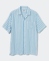 Dunnes Stores  Paul Galvin Blue Stripe Revere Shirt
