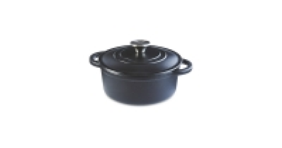 Aldi  Black Cast Iron Casserole Dish 20cm