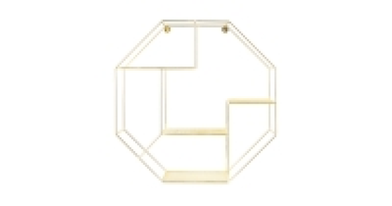 Gold Octagonal Wire Shelf 53cm