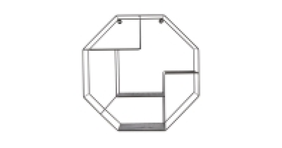 Black Octagonal Wire Shelf 53cm